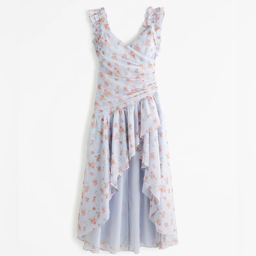 A&F Ruffle Strap High-Low Maxi Dress